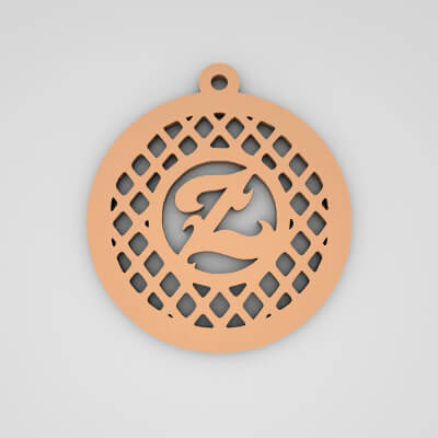Z Monogram Spider Initial Keychain