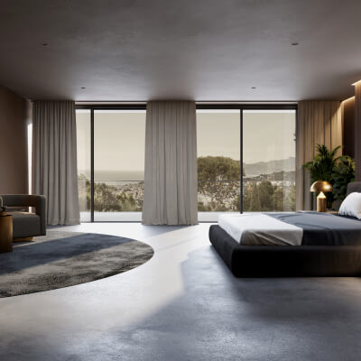 Bedroom Black Full 3D Scene