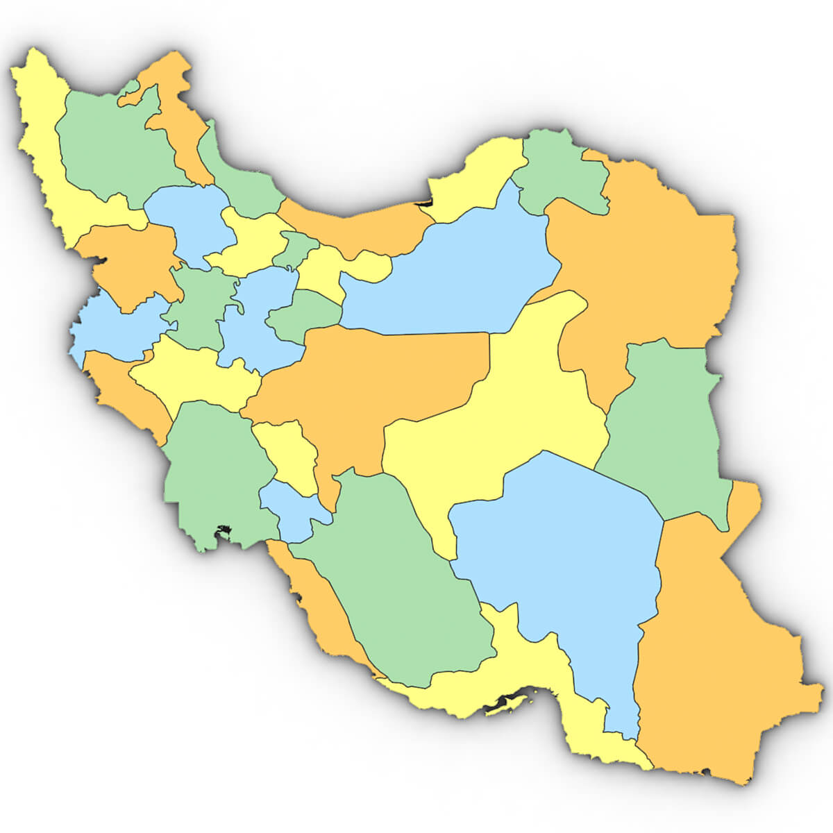 3D Political Map of Iran by Plutonius3d