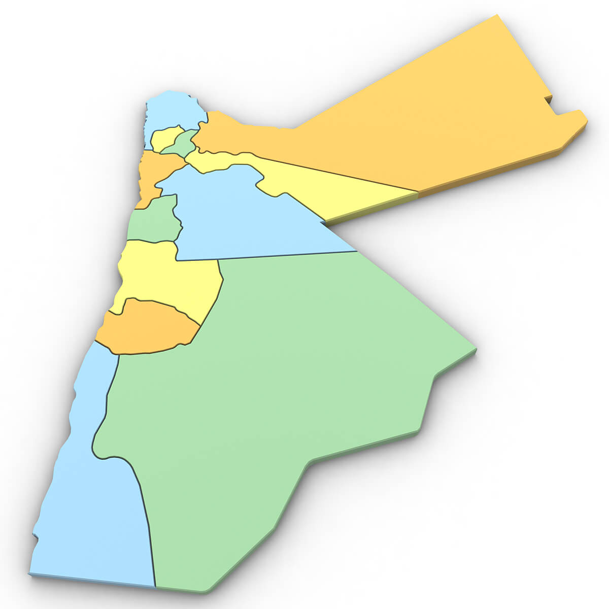 3D Political Map of Jordan by Plutonius3d