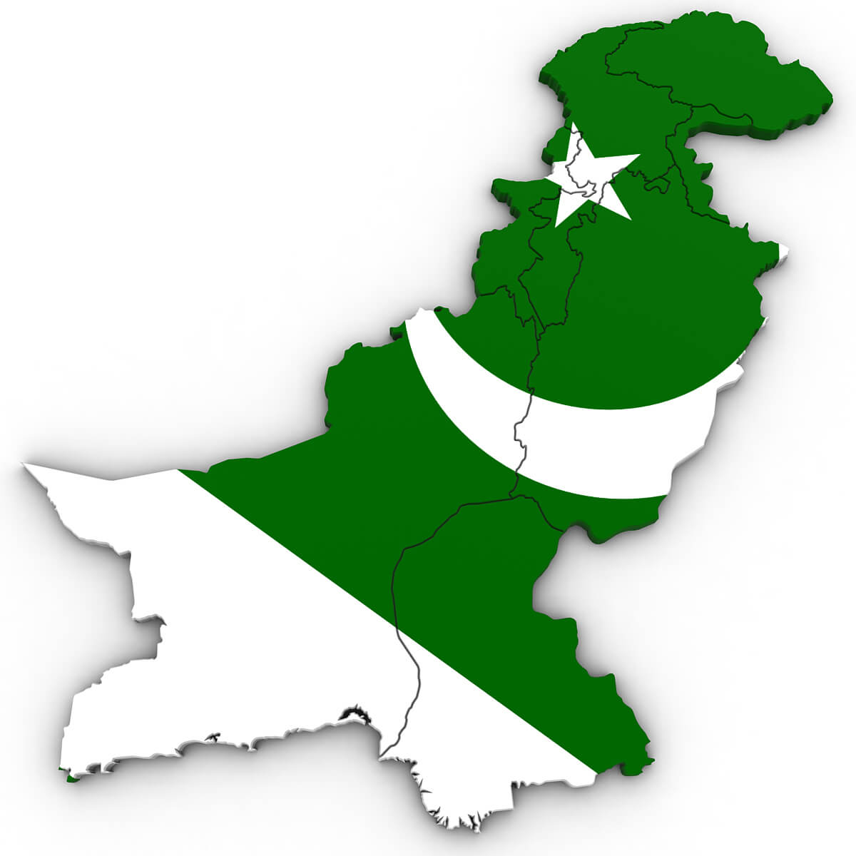 3D Political Map of Pakistan by Plutonius3d