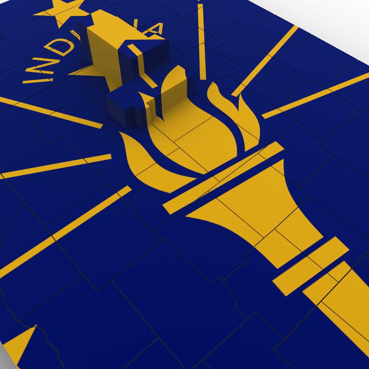 Ind Map Indiana Mod Indiana Political Map - 3D Model by Plutonius3d