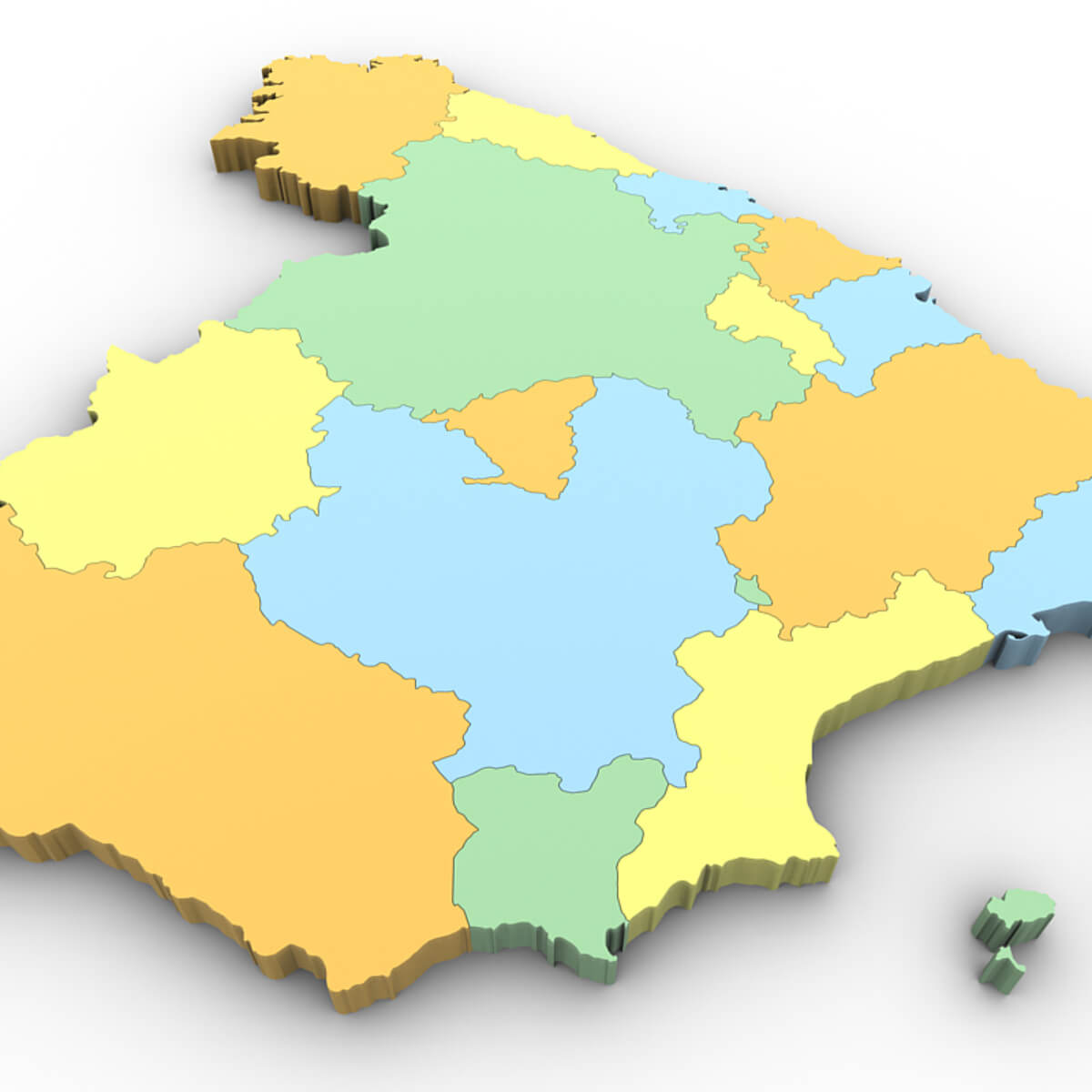 Map of Spain - 3D Model by Plutonius3d
