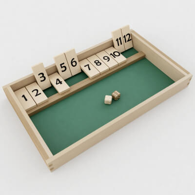 Shut The Box Gioco Da Tavolo In Legno Per 4 Giocatori, 10 Tessere Numerate, Dadi Inclusi, Per Bambini E Adulti