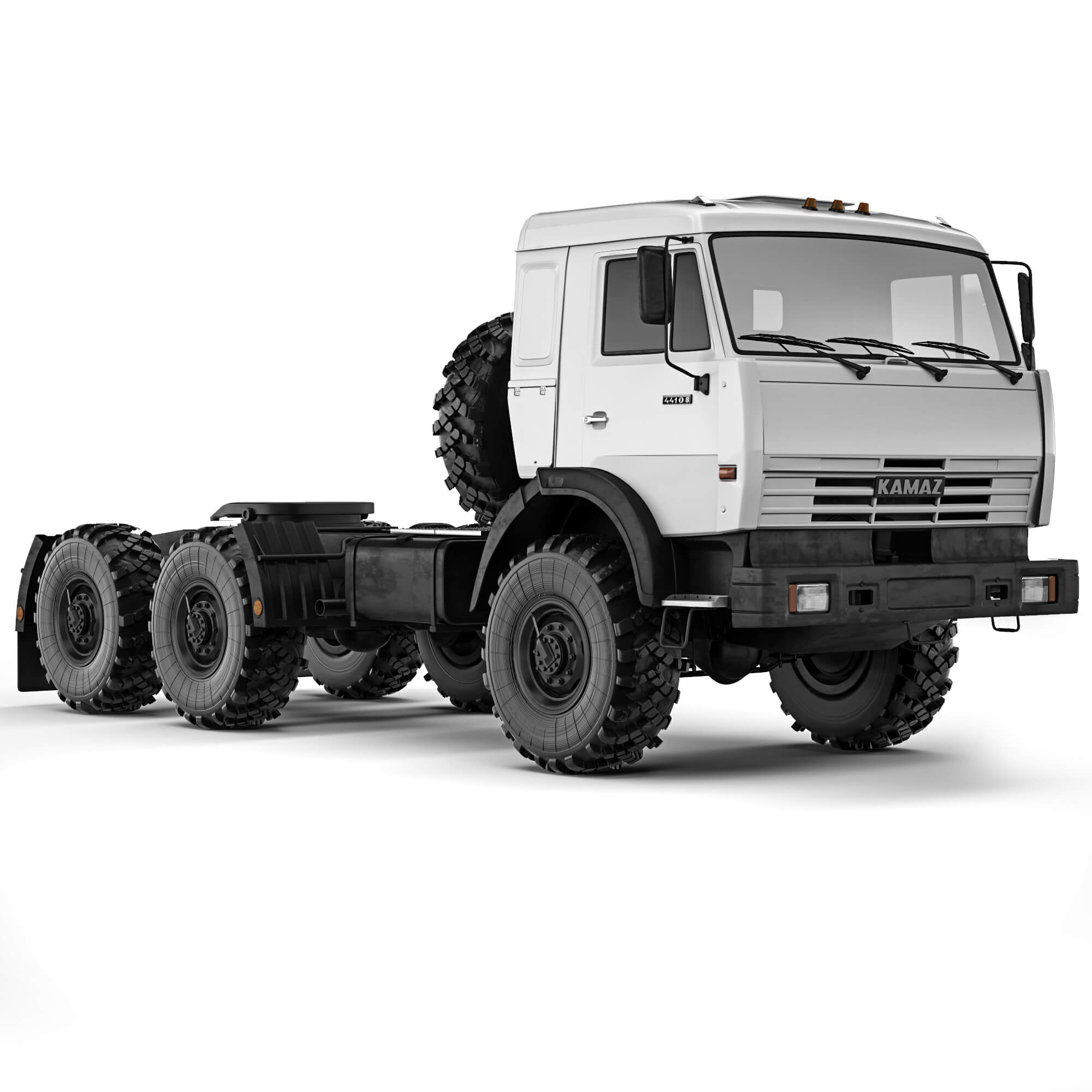 Modellino Kamaz Kama3-44108 6X4 1/43 &ndash; Camion Militare Con Rimorchio, Nuovo