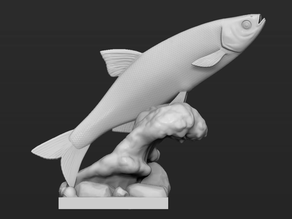 Fish Sculpture 3D Print Model by polunochnik