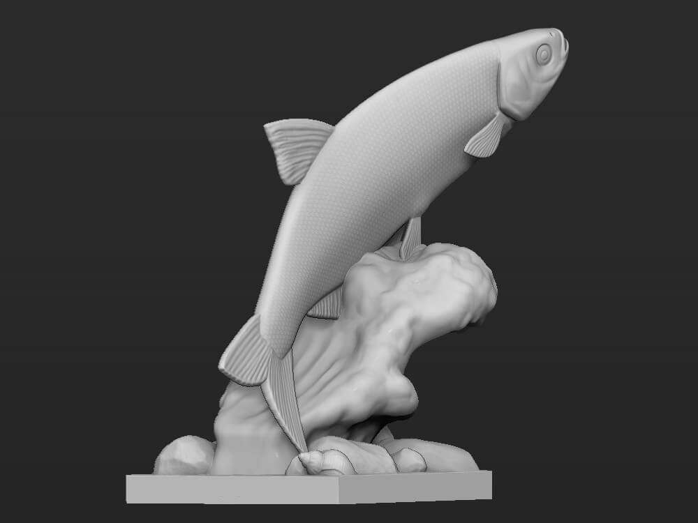 Fish Sculpture 3D Print Model by polunochnik