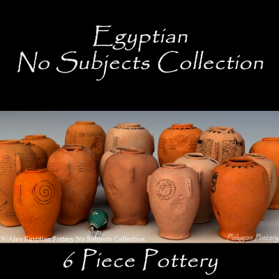 Egyptian No Subjects Collection 6 Piece Pottery