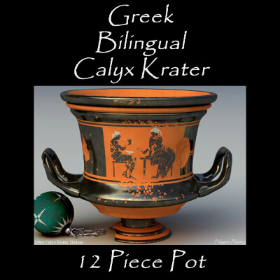 Greek Bilingual Calyx Krater 12 Piece Pot