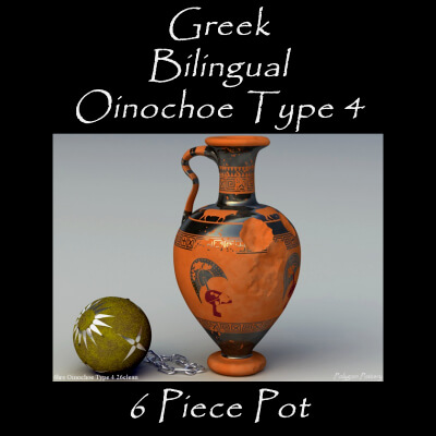 Greek Bilingual Oinochoe Type 4 6 Piece Pot