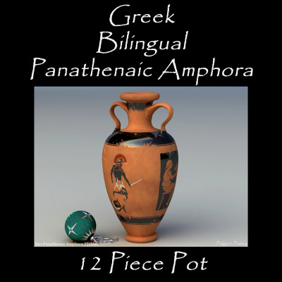 Greek Bilingual Panathenaic Amphora 12 Piece Pot