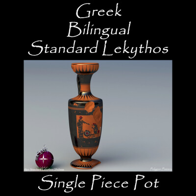 Greek Bilingual Standard Lekythos Single Piece Pot