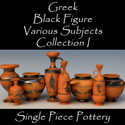 Greek Black-Figure Various Subjects Col I Single Piece Pots