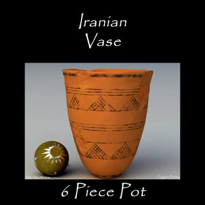 Iranian Vase 6 Piece Pot