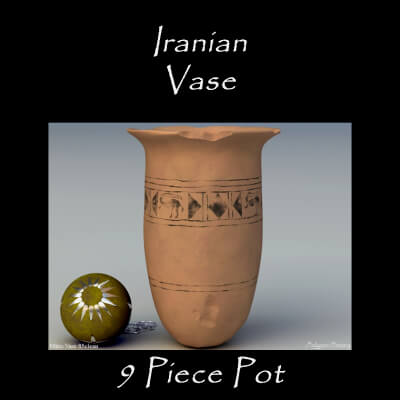 Iranian Vase 9 Piece Pot
