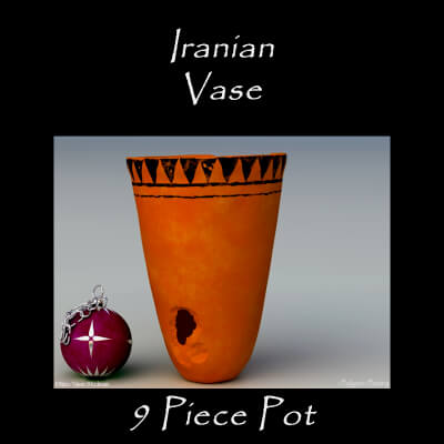 Iranian Vase 9 Piece Pot