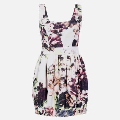 Flower Pattern Mini Dress
