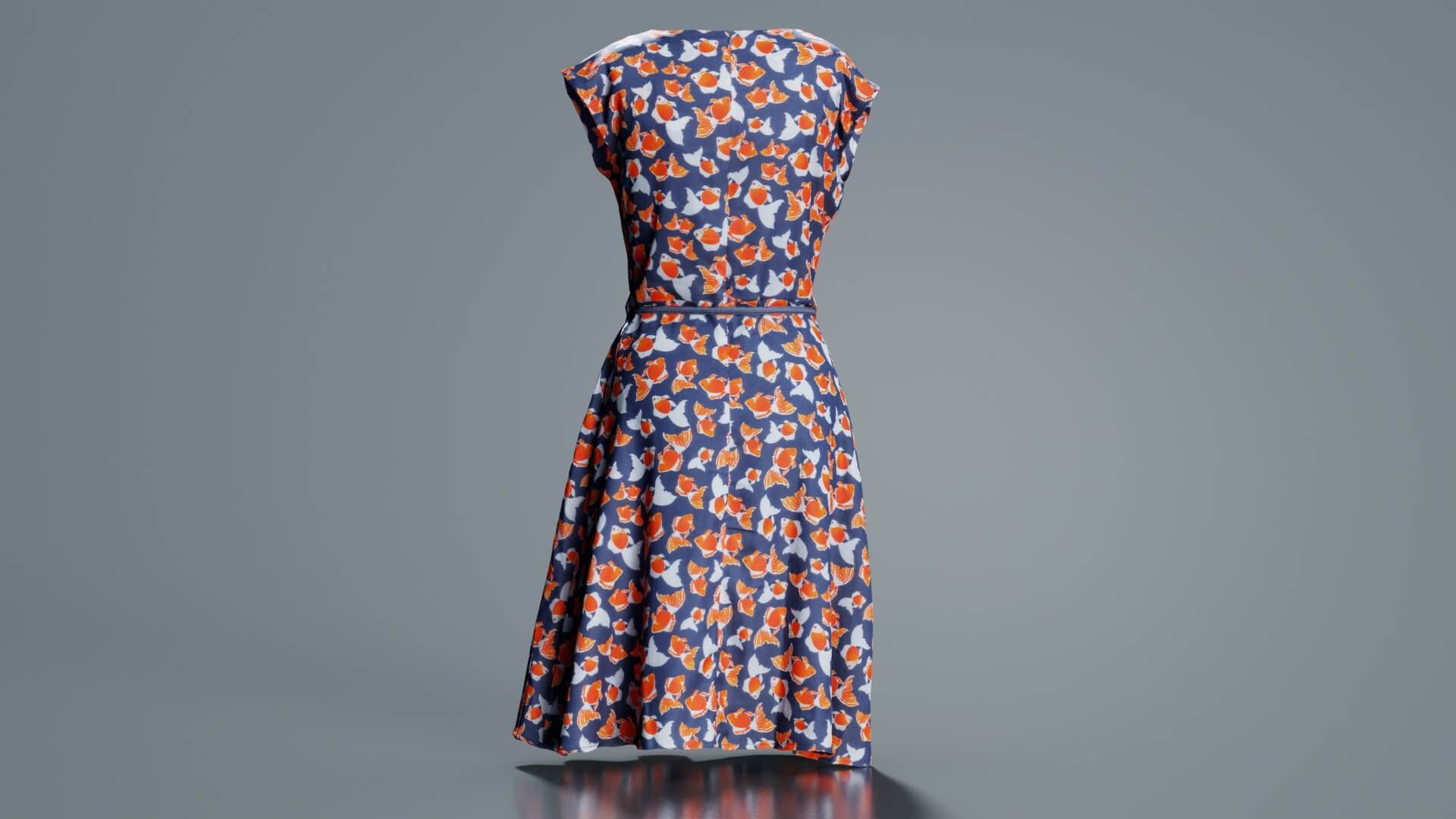 Goldfish Decorated Dress - 3D Model by Polygonal Miniatures