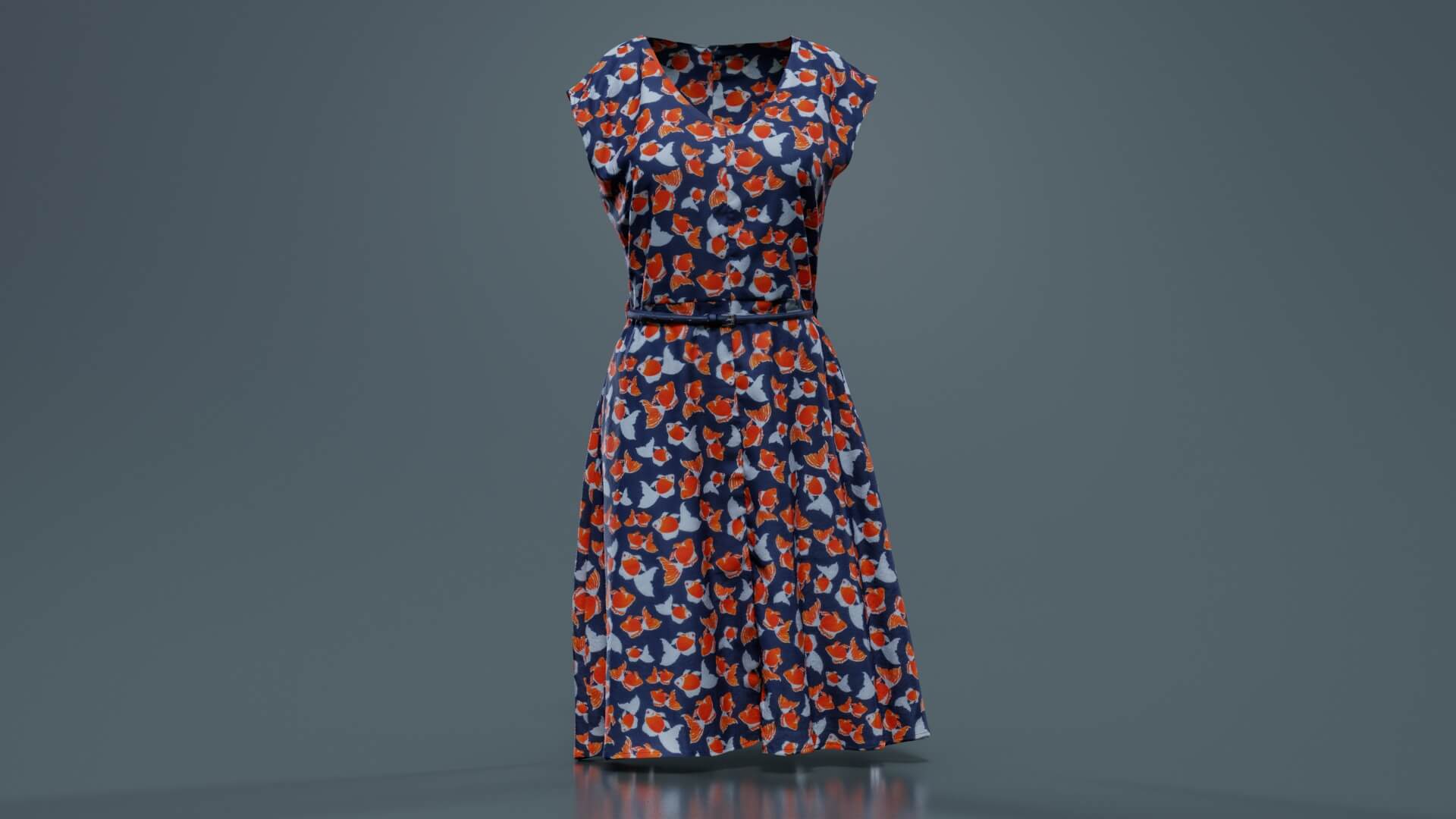 Pattern Print Goldfish Dress