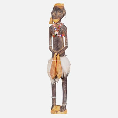 Hand Carved Wooden Statue Couple c1