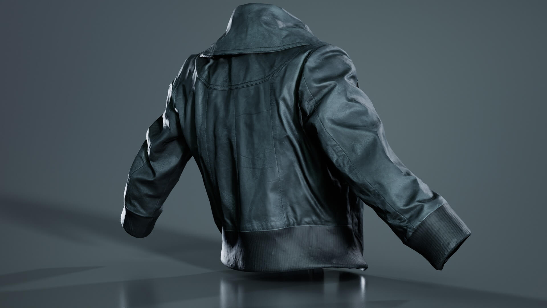 Mini Black Leather Jacket Open - 3D Model by Polygonal Miniatures
