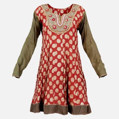 Red Gold Green Classical Dress