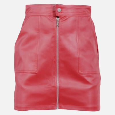 Red Leather Mini Skirt