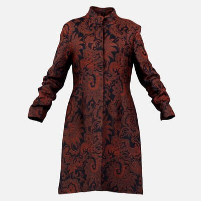 Tall Flower Decorated Coat