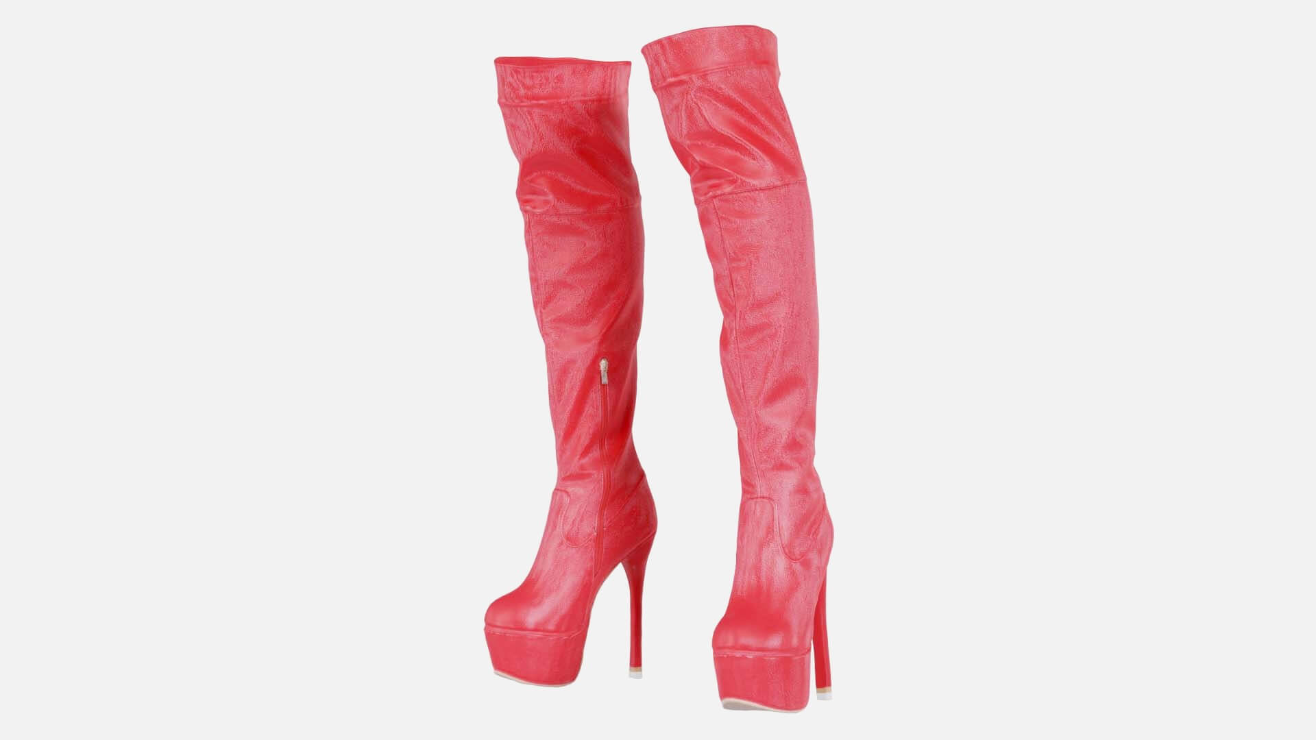 Tigh High Red Boots - 3D Model by Polygonal Miniatures