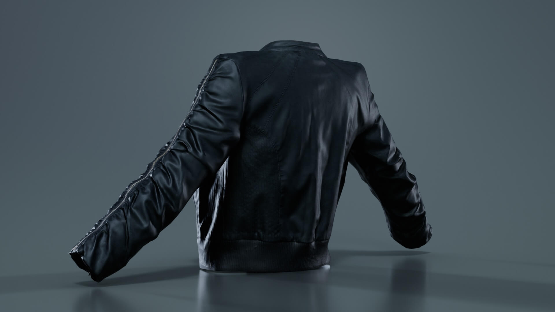 Tiny Black Leather Jacket Open - 3D Model by Polygonal Miniatures
