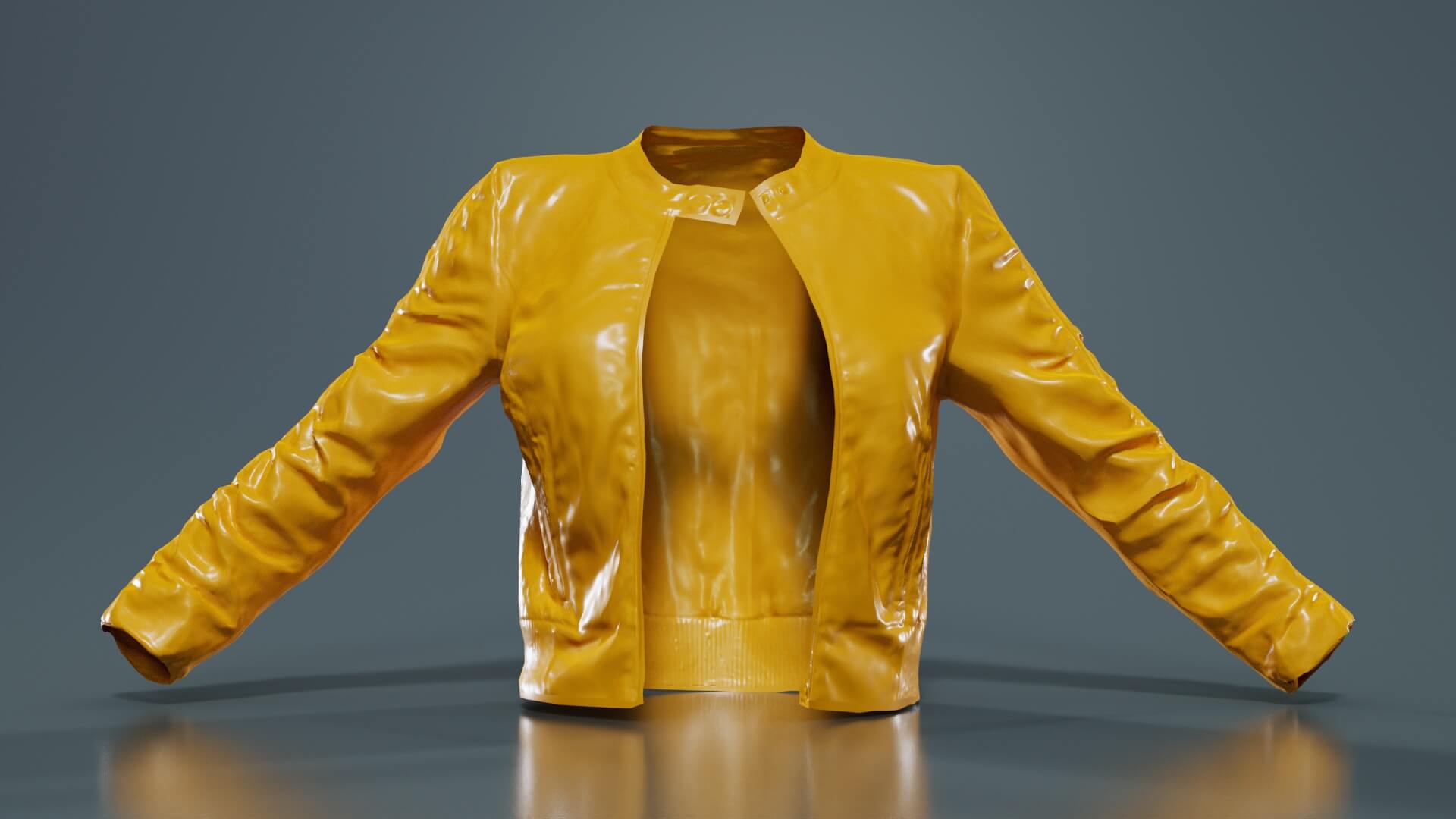 Tiny Black Leather Jacket Open - 3D Model by Polygonal Miniatures