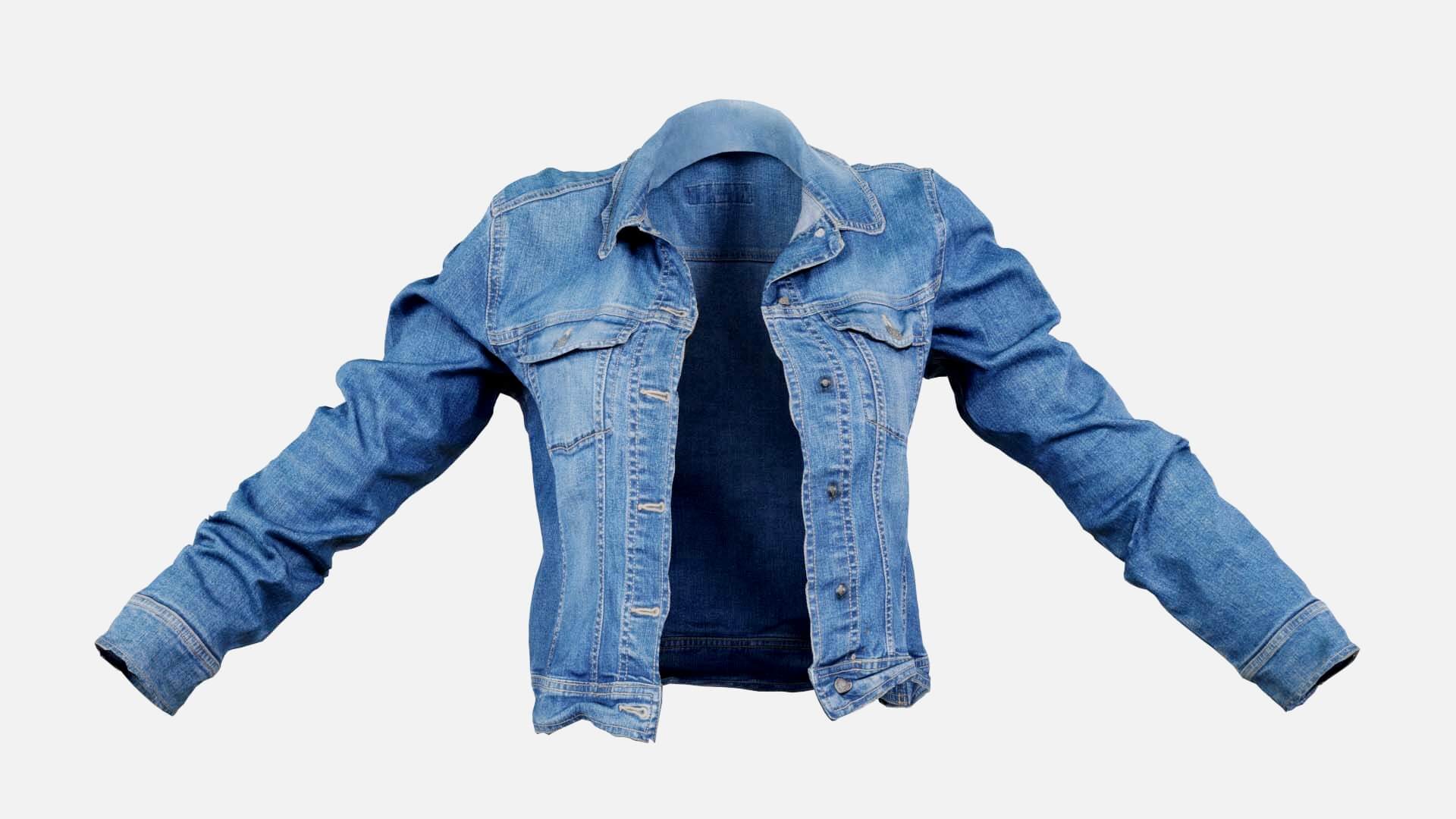 Tiny Jeans Jacket Open - 3D Model by Polygonal Miniatures
