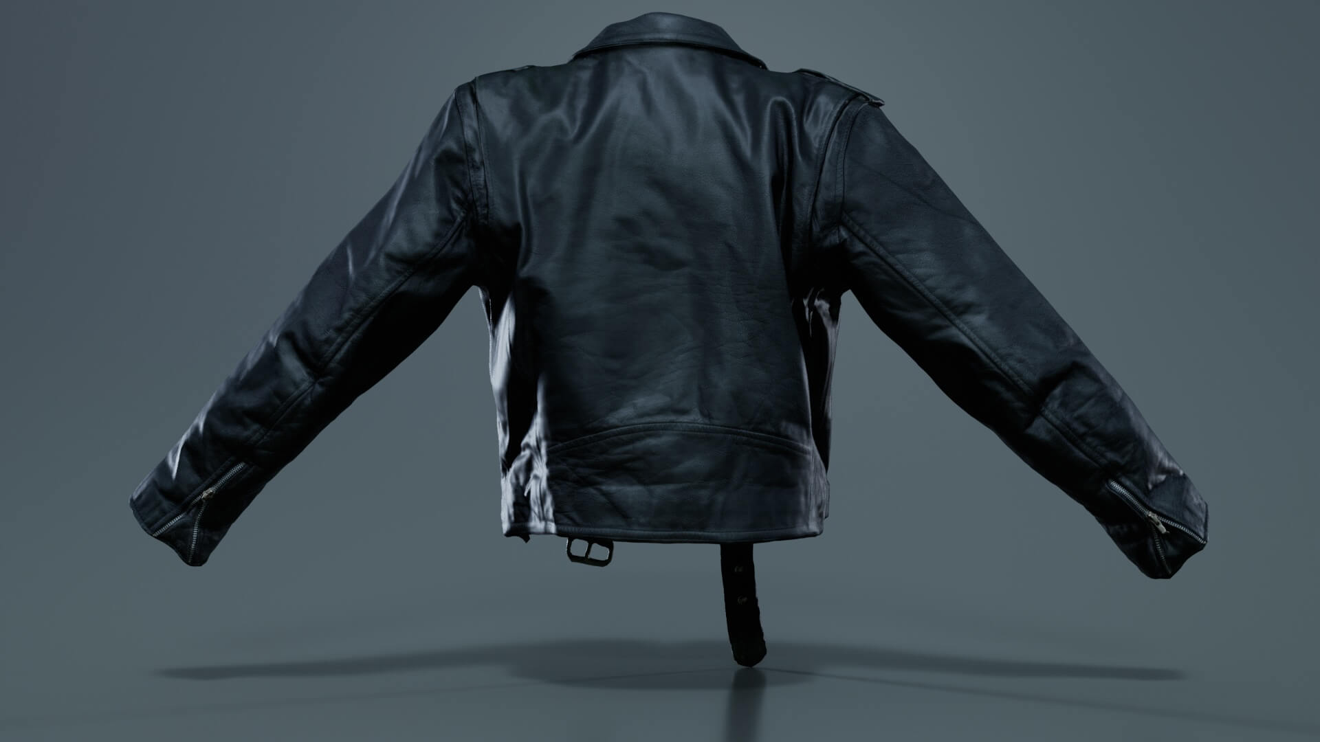 Vintage Leather Jacket Open - 3D Model by Polygonal Miniatures