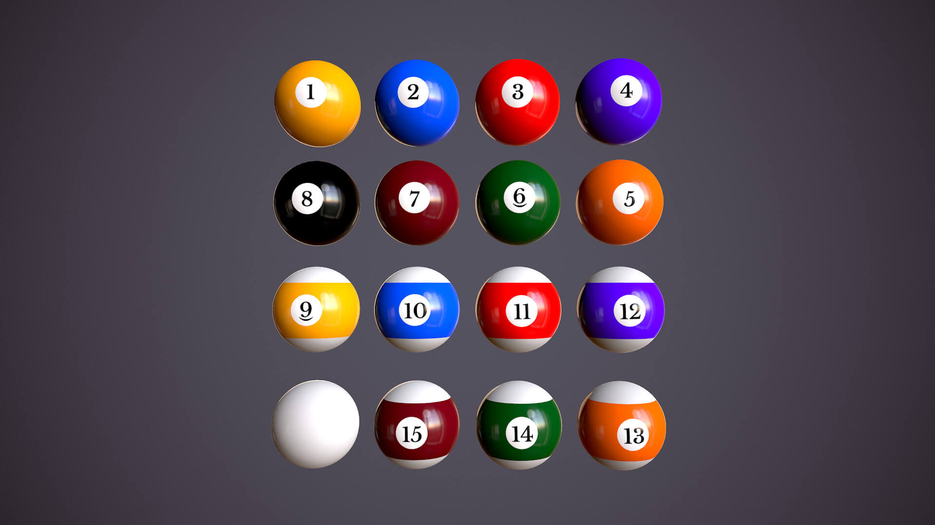 Billiard Balls 3D Model by polygun