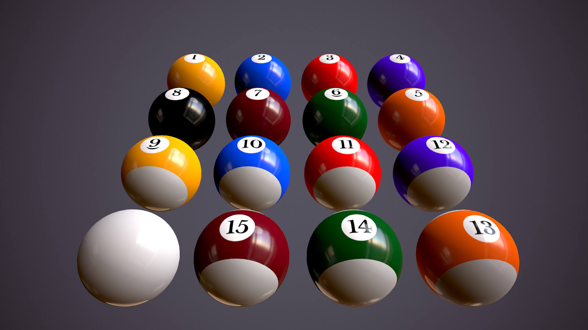 Billiard Balls 3D Model by polygun