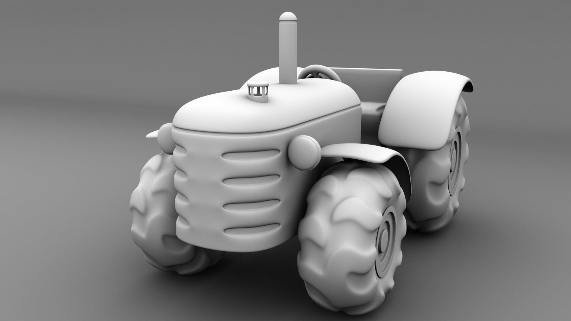 Cartoon Tractor 3D Model by poornacgartist