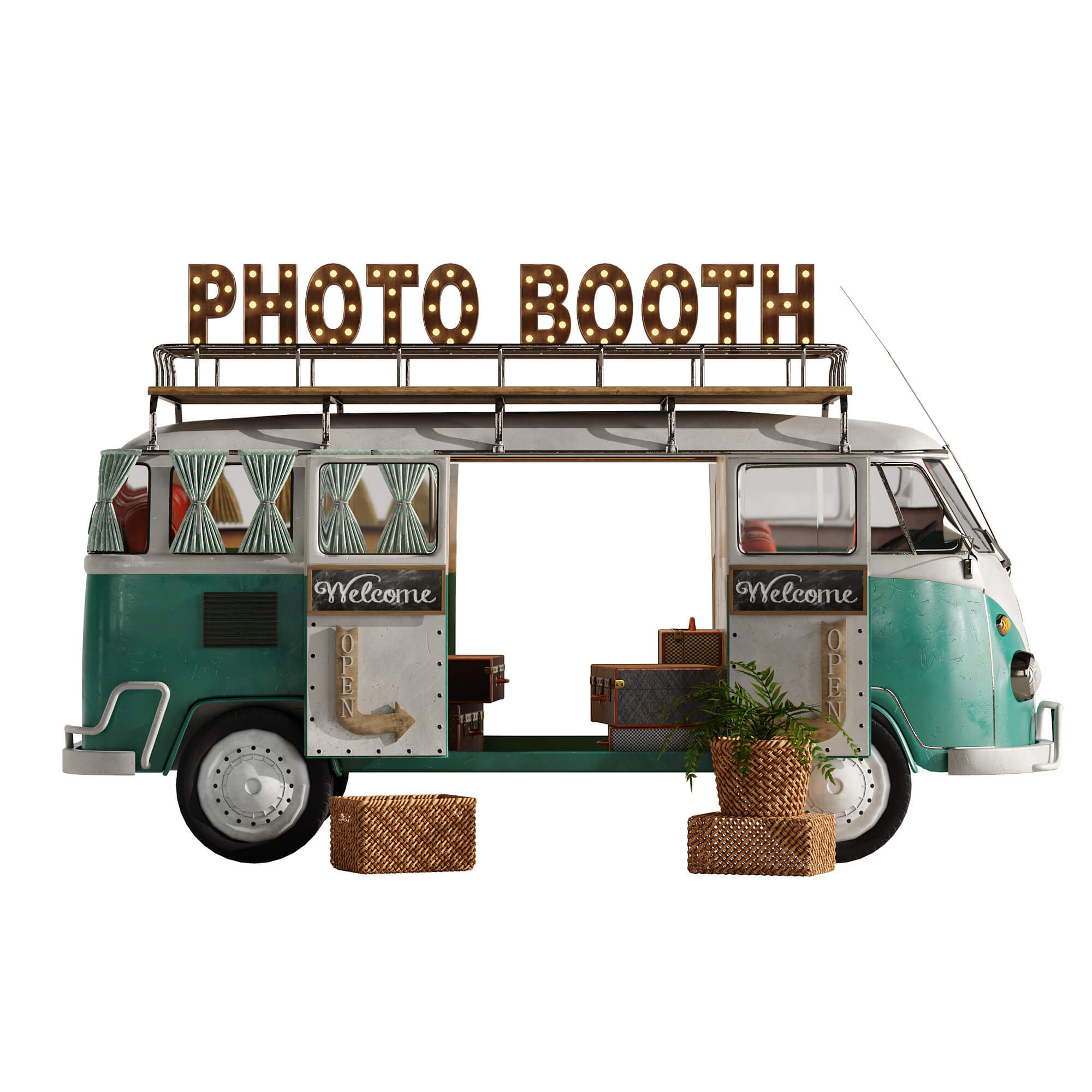 Food Truck Photo Booth Set 1 3D Model by ppplux8