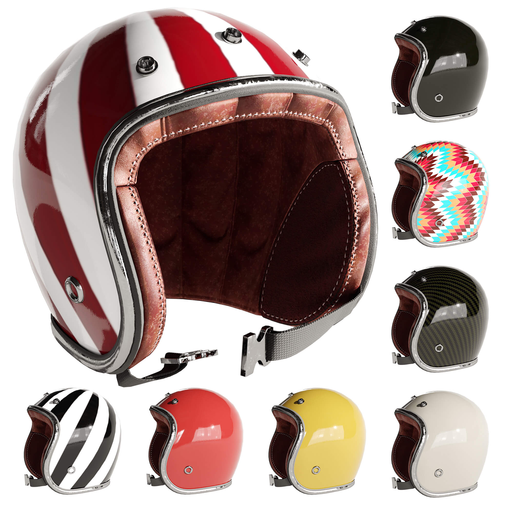 Plastic Helmet Set 1 3D Model by ppplux8