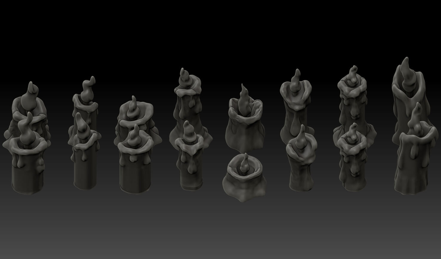 Candles Grime Set 3D Model by PRiNG