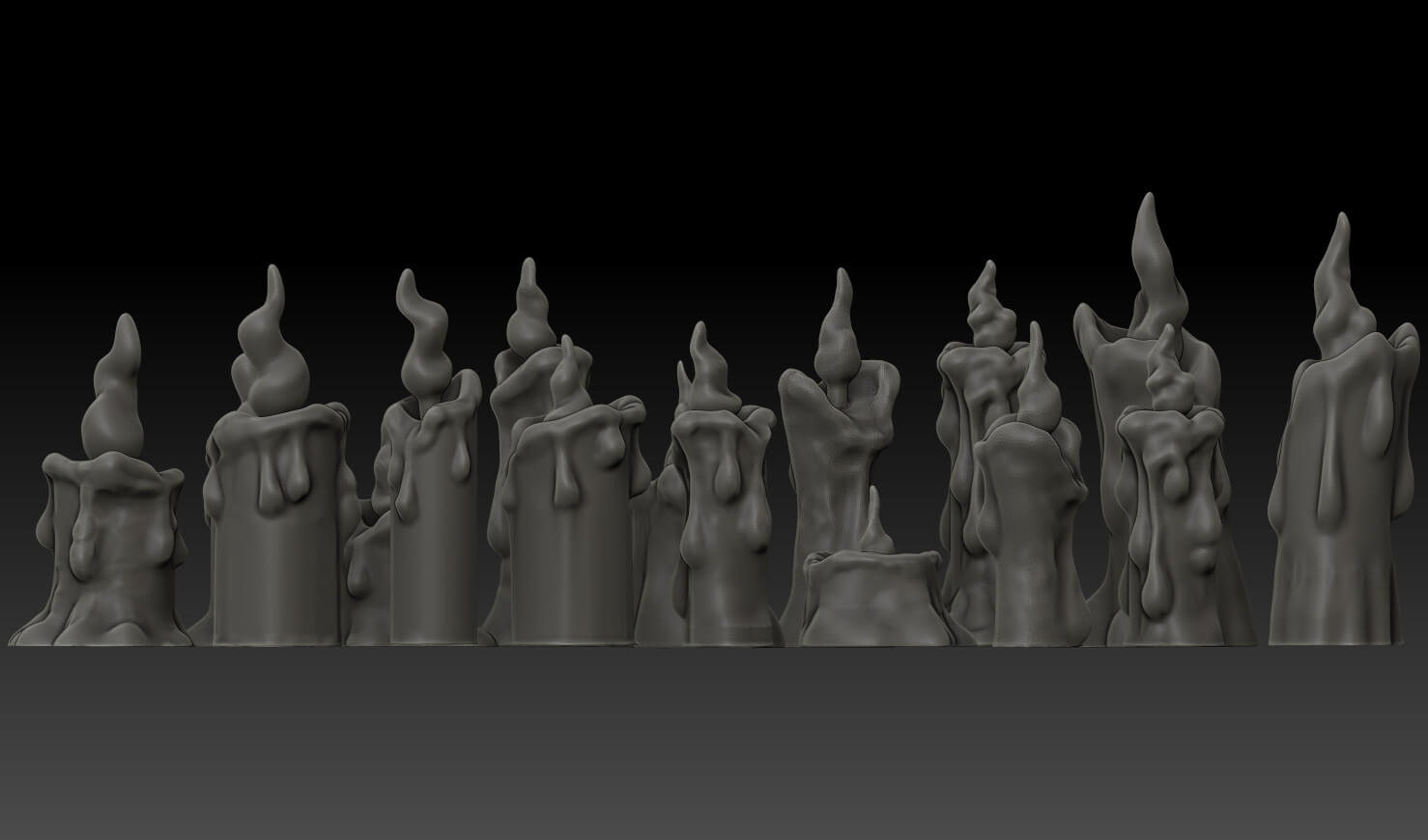 Candles Grime Set 3D Print Model by PRiNG