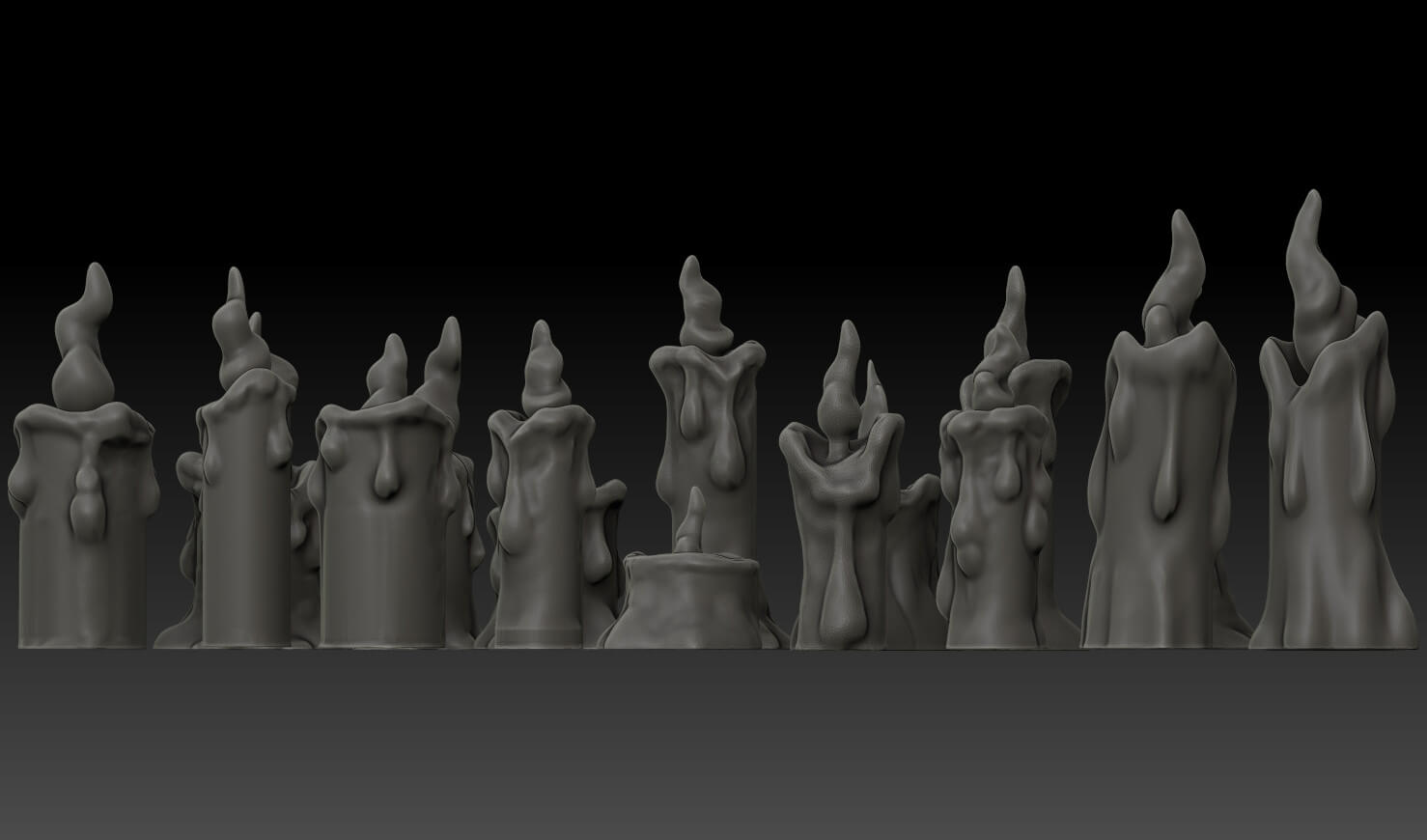 Candles Grime Set 3D Model by PRiNG