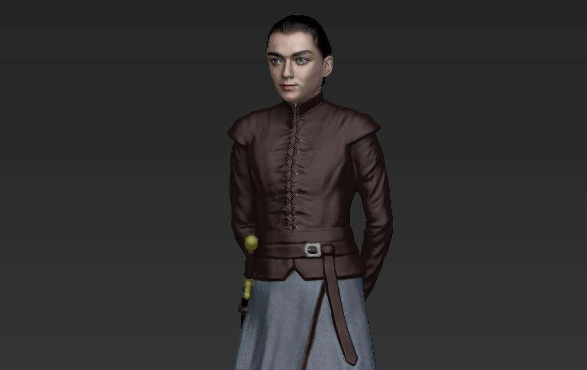 Arya Stark (Full Color) - 3D Model by PrintedReality