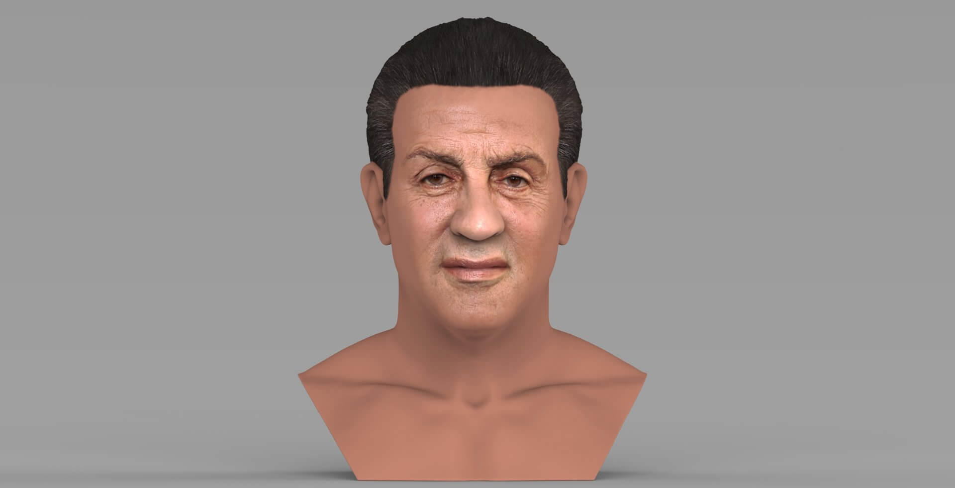 Sylvester Stallone Rocky Balboa Bust Full Color Print Ready 3D Model