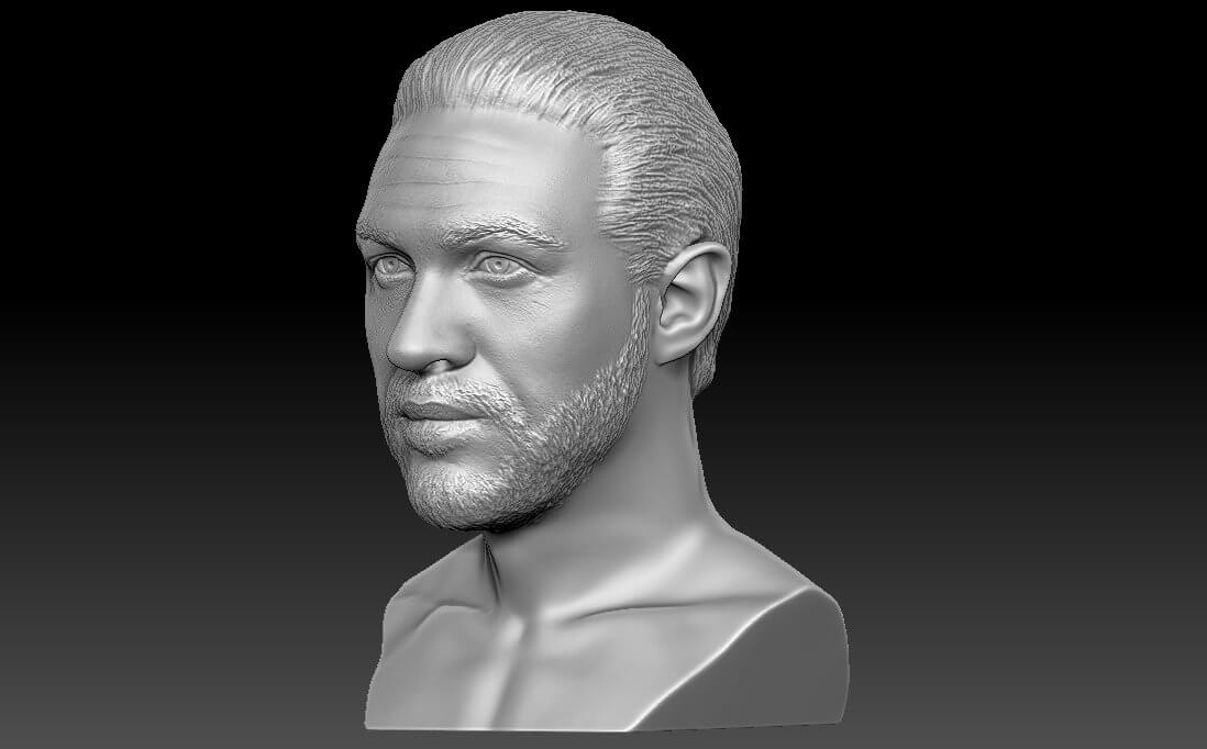 Tom Hardy Bust - 3D Print Model by PrintedReality