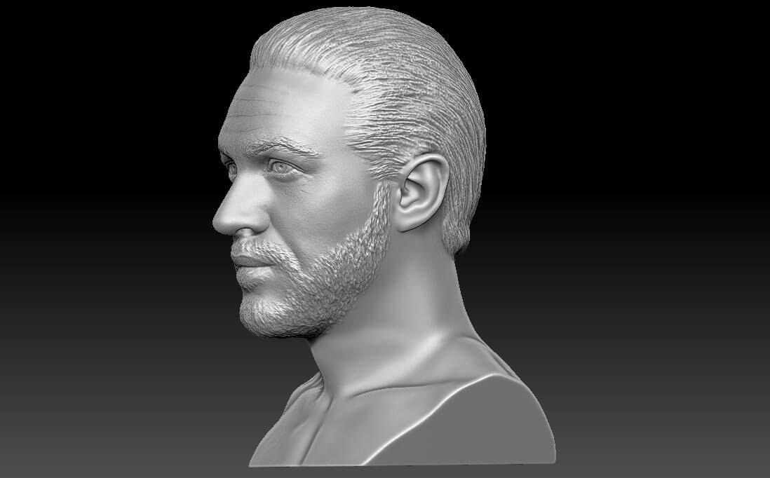 Tom Hardy Bust - 3D Print Model by PrintedReality