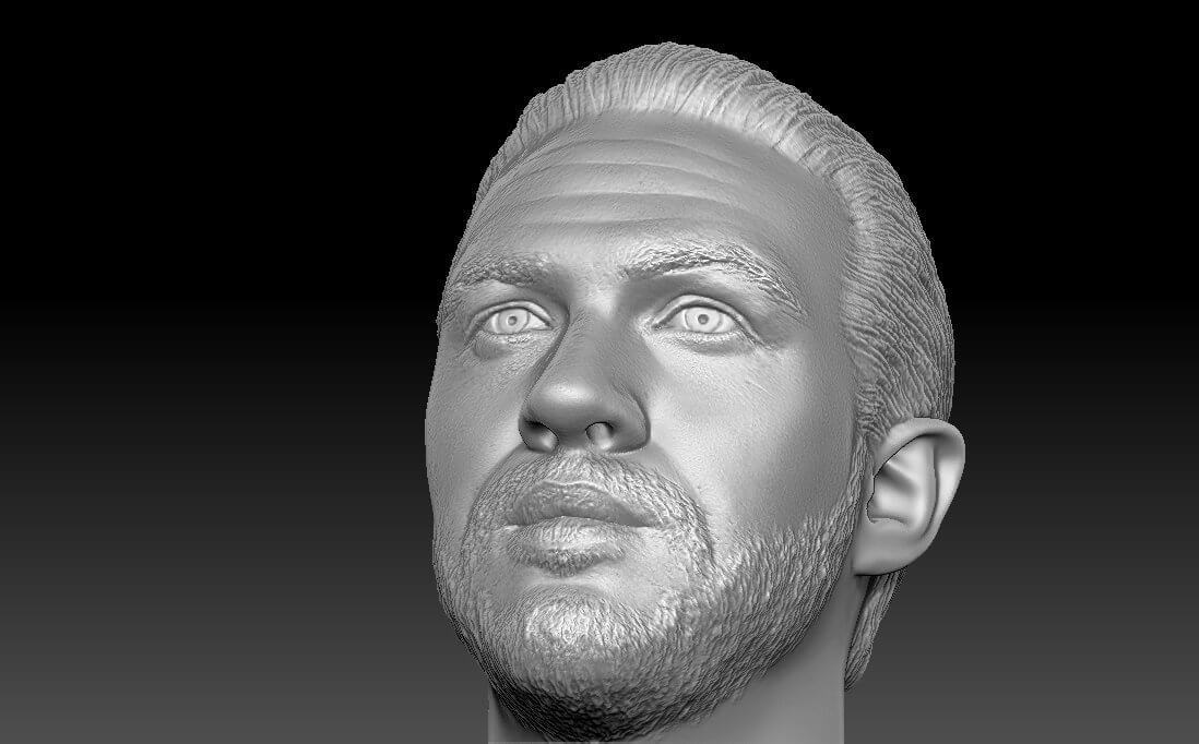 Tom Hardy Bust - 3D Print Model by PrintedReality