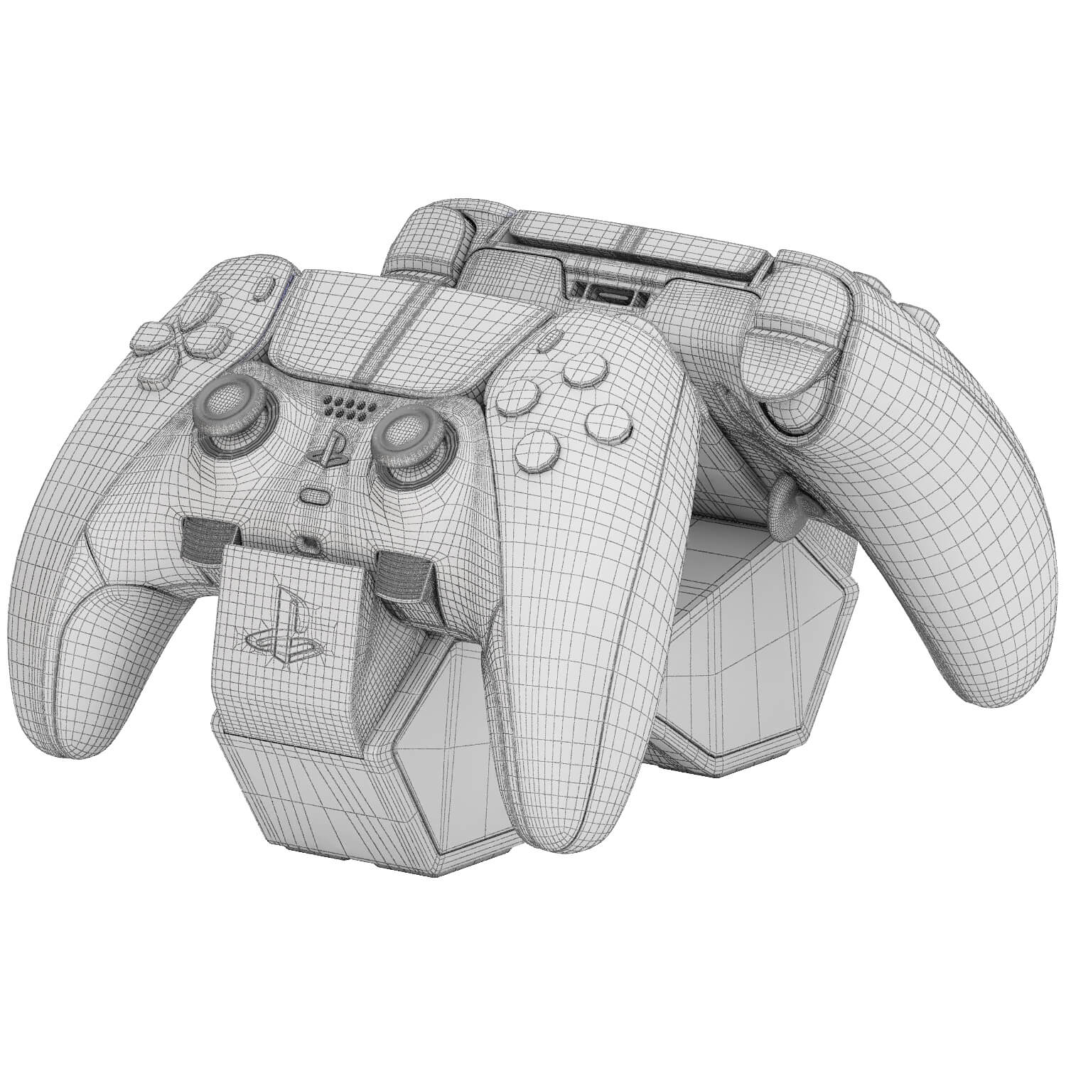 PS5 Controllers With Twin Charging Station - 3D Model by Proart1studio