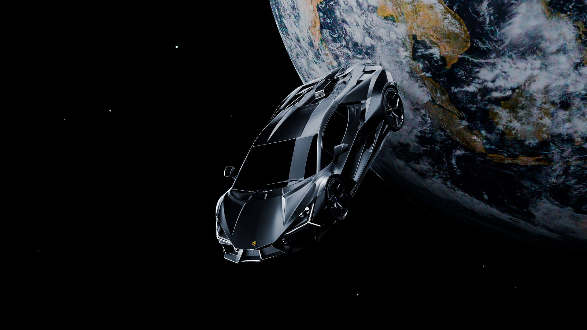 Lamborghini in Space by ProjectX3D | RenderHub Wallpapers