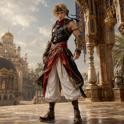 Ali Fantasy Desert Warrior Rigged Character