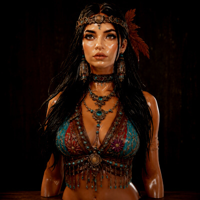 Naya - Indian Tribal Warrior Bust - 10 cm Figurine